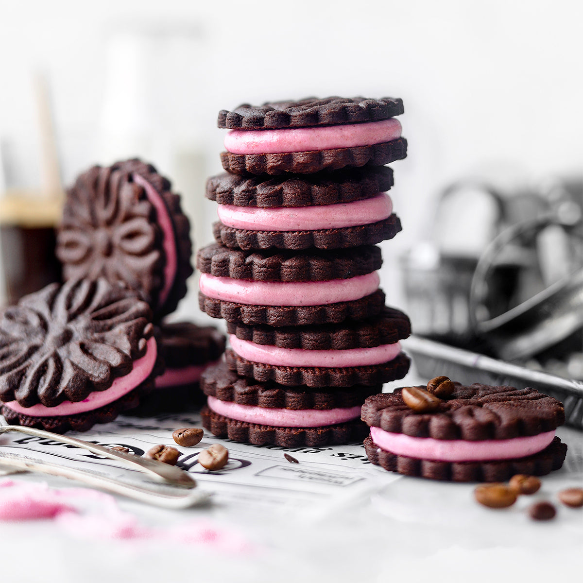 pinky-sさん☆専用☆chocoronナチュラルkitchen☆レモン Pink Pitaya Vanilla Cream Chocolate Espresso Shortbread Cookies