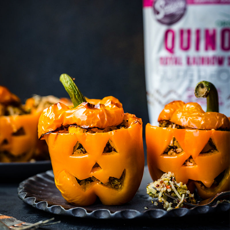 Jack-o'-Lantern Pumpkin Quinoa Stuffed Peppers – Suncore Foods Inc.