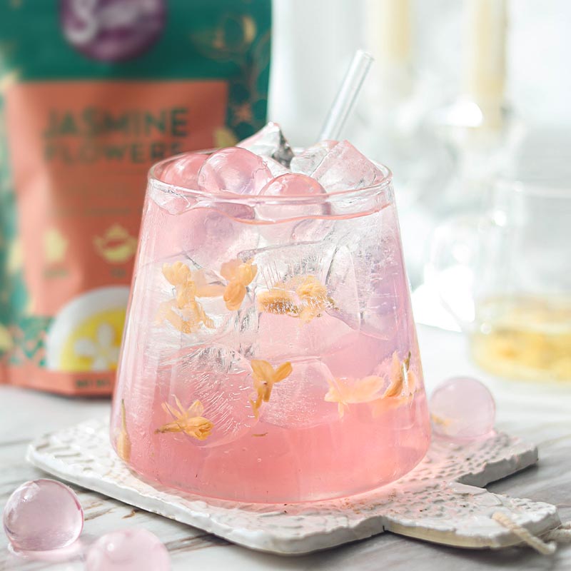 Pink Fairyland Jasmine Iced Tea With Pink Crystal Jelly – Suncore