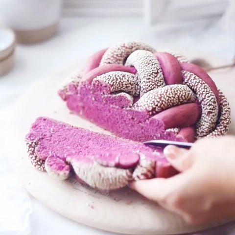 Midnight Purple Corn and Purple Sweet Potato Braided Bread