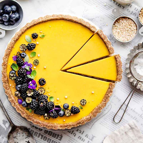 Mango Key Lime Tart with Quinoa Flake Almond Crust