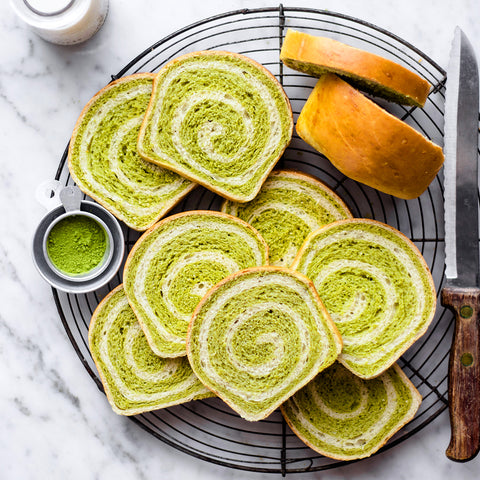 Sweet Pandan Matcha Milk Bread