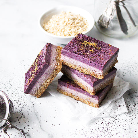 Acai Berry Quinoa Cheesecake Bars