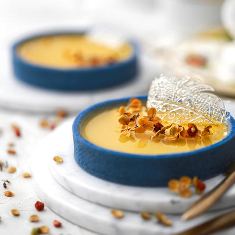 Aqua Blue Spirulina Sable with Coconut Cream Safflower Jelly Layer