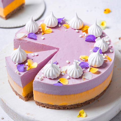 Pastel Blackberry Mango Passion Fruit Cheesecake