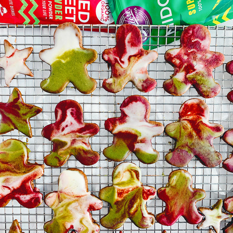 Tie-Dye Marbled Festive Gingerbread Cookies