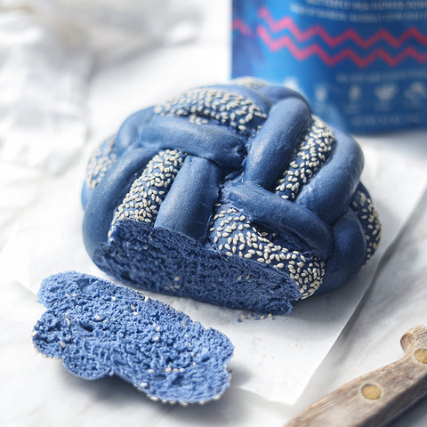 Butterfly Pea & Ebony Carrot Braided Bread