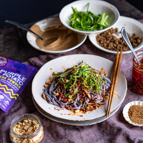 Purple Sweet Potato Dan Dan Mian