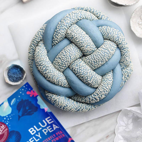 Aqua Blue Spirulina Blue Butterfly Pea Flower Challah Bread