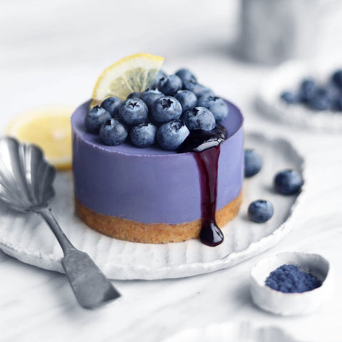 Blue Butterfly Pea Lemon Panna Cotta Cake