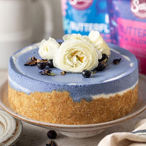 Butterfly Pea Flower Cheesecake