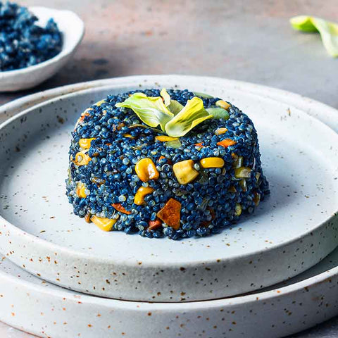 Blue Butterfly Pea Spirulina Quinoa Fried Rice