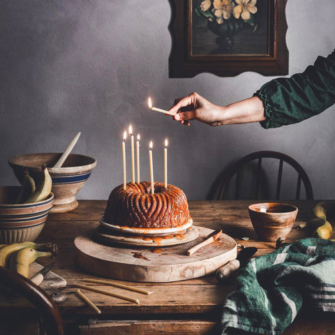 Cardamom Banana Quinoa Bundt Cake with Salted Caramel Sauce