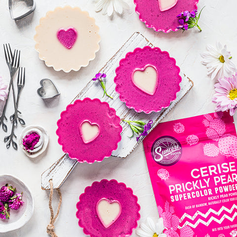 Cerise Prickly Pear Panna Cotta Tartlets