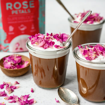 Chocolate Mousse with Rose Petals – Suncore Foods Inc.