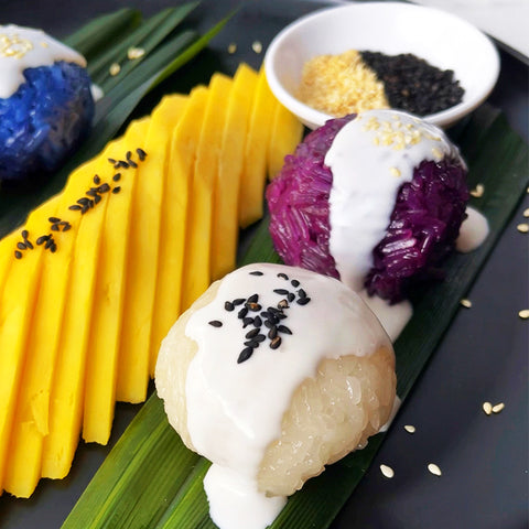 Colorful Mango Sticky Rice Balls