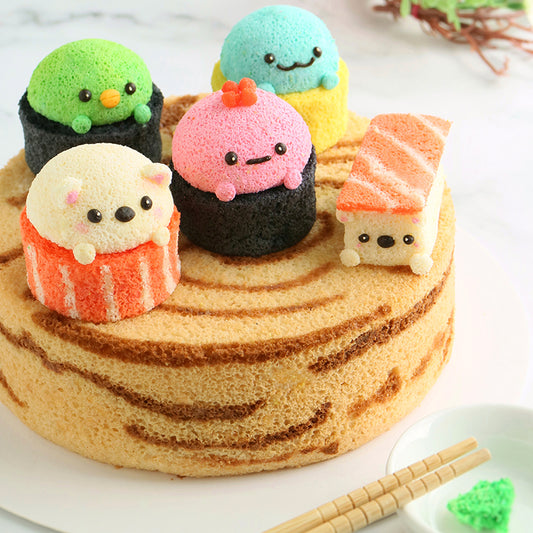 Suncore Foods Adorable Colorful Sushi Chiffon Cake Platter