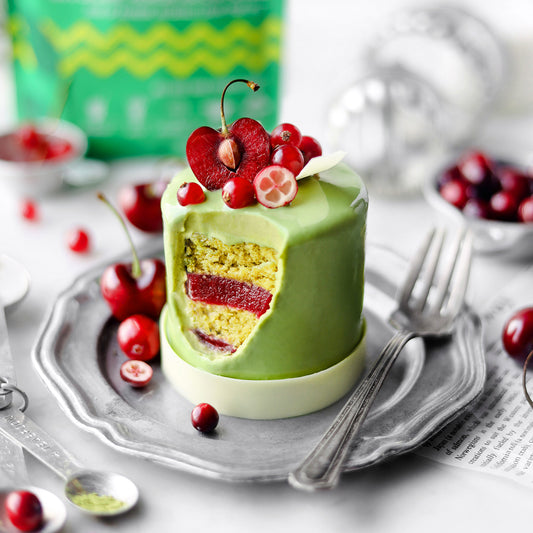 Suncore Foods Cranberry Matcha Chocolate Entremet Cake