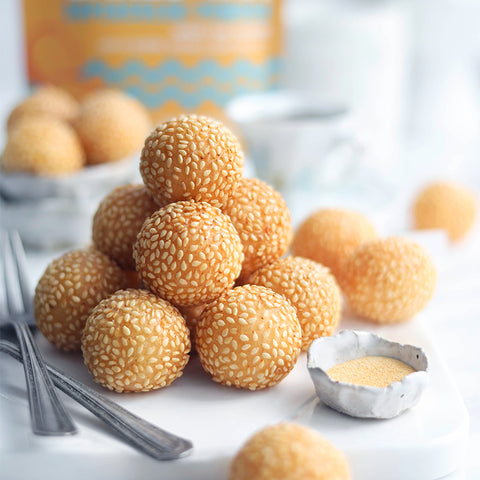 Crispy Autumnal Baked Sweet Potato Yam Sesame Balls