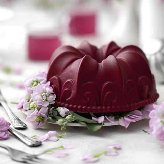 Suncore Foods Chocolate Bundt Cake Coated with Maroon Chocolate