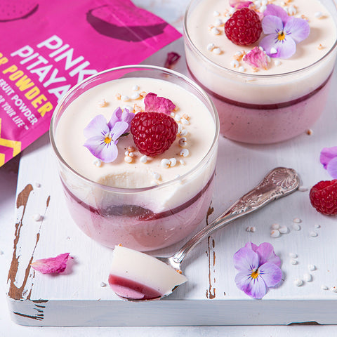 Pink Pitaya Raspberry Panna Cotta