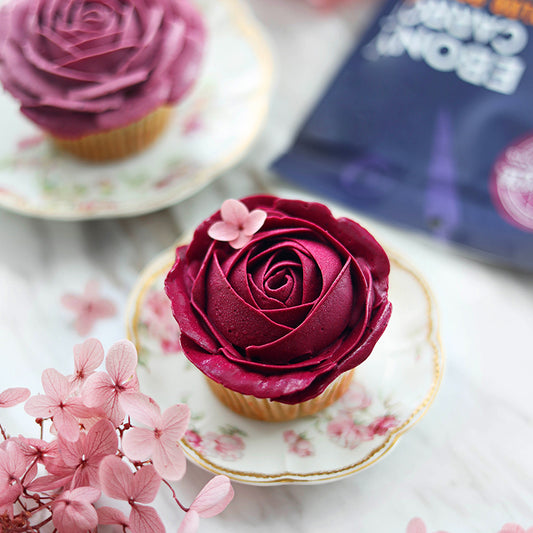 Suncore Foods Ebony Carrot Buttercream Lemon Poppyseed Cupcake