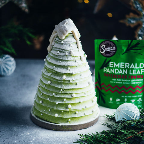 Emerald Pandan Christmas Tree Cake