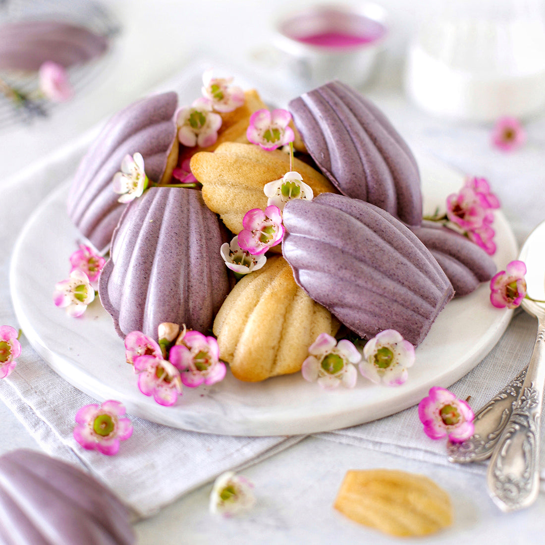 Suncore Foods Enchanting Lilac Taro Yam Berry Seashell Madeline Cookies