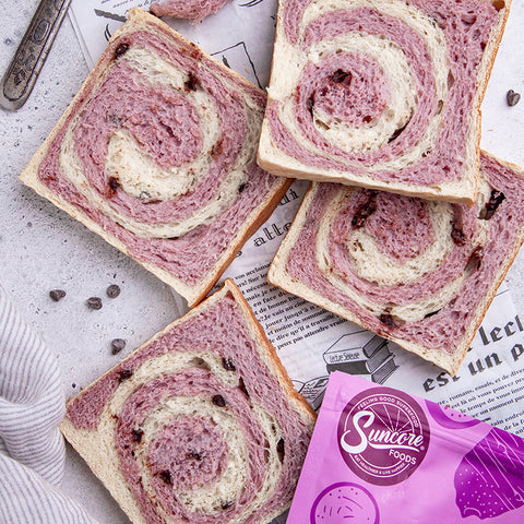 Fluffy Taro Yam Milk Bread with Chocolate Chips