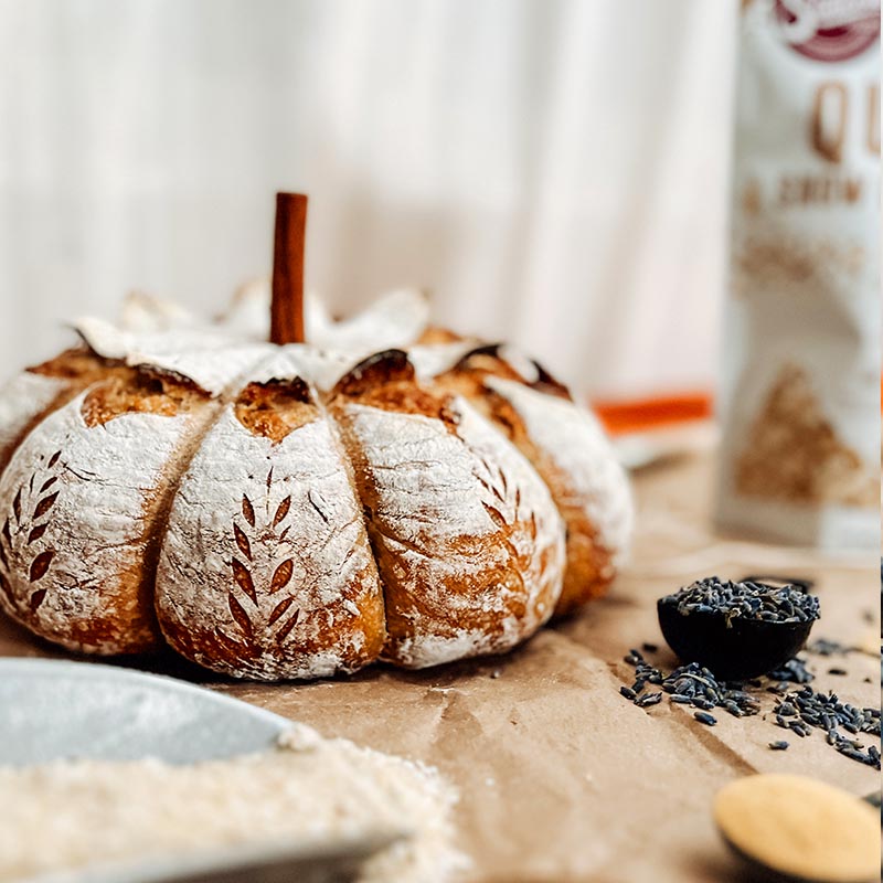 Suncore Foods® Lavender Quinoa Pumpkin-Shaped Sourdough Bread