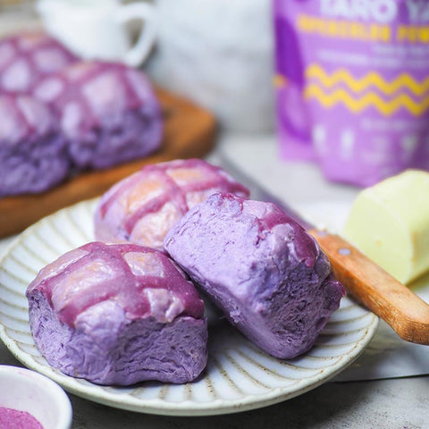Lilac Taro Yam Dinner Rolls