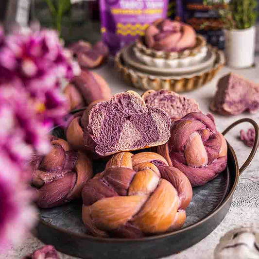 Suncore Foods® Lilac Taro Yam & Purple Sweet Potato Braided Buns