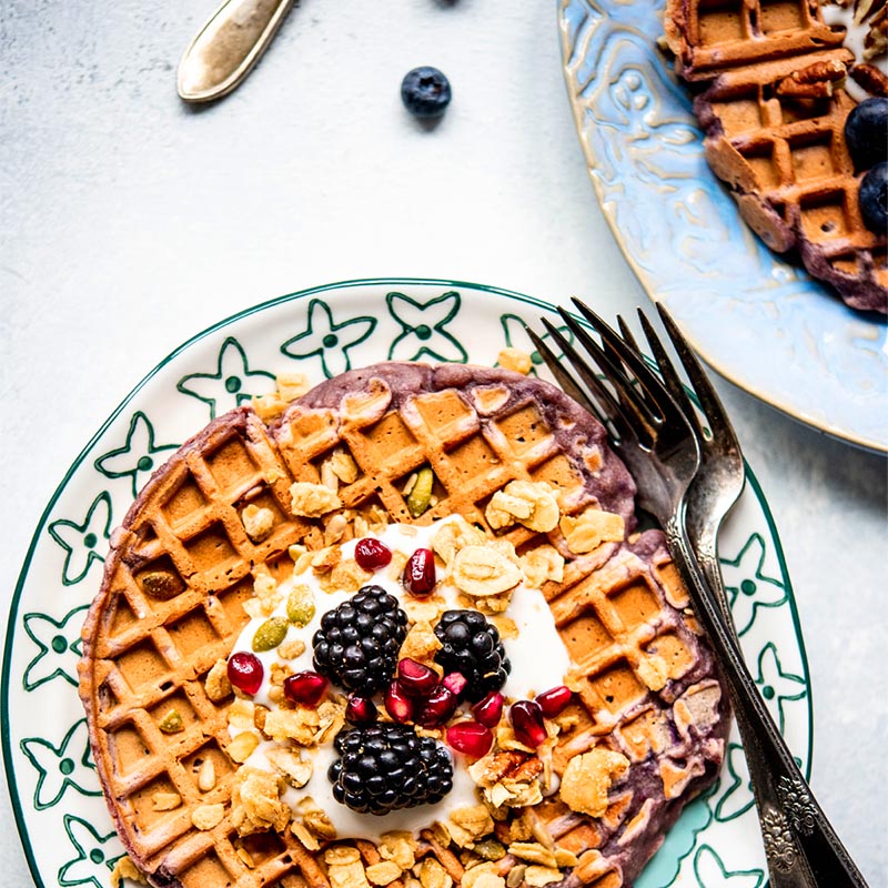 Suncore Foods Lilac Taro Yam Purple Sweet Potato Waffles