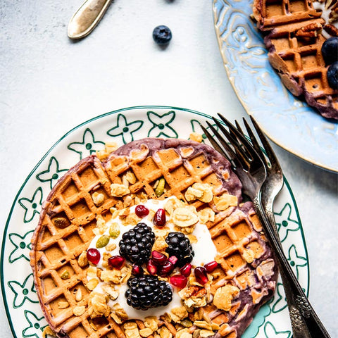 Lilac Taro Yam Purple Sweet Potato Waffles