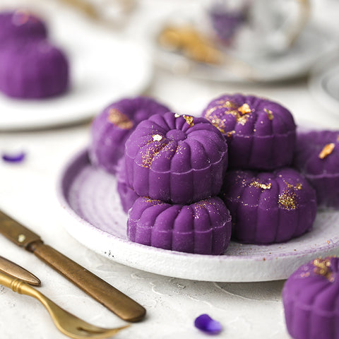 Lilac Taro Yam Purple Sweet Potato Snow Skin Mooncake