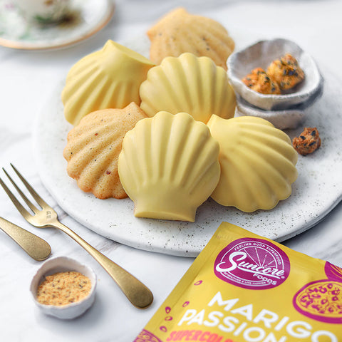 Marigold Passion Fruit Madeleines