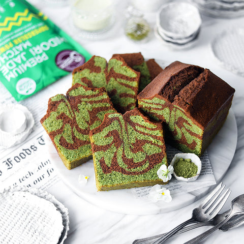 Matcha & Chocolate Marble Cake