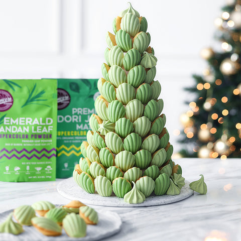 Matcha Pandan Madeleines Christmas Tree