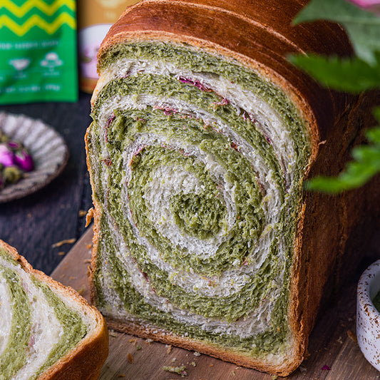 Suncore Foods Matcha Rose Swirl Bread