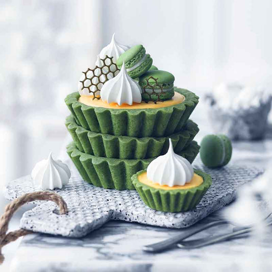 Suncore Foods Matcha Tart with White Chocolate Yellow Safflower Filling