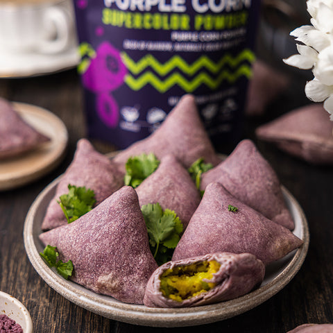Purple Corn Baked Samosas