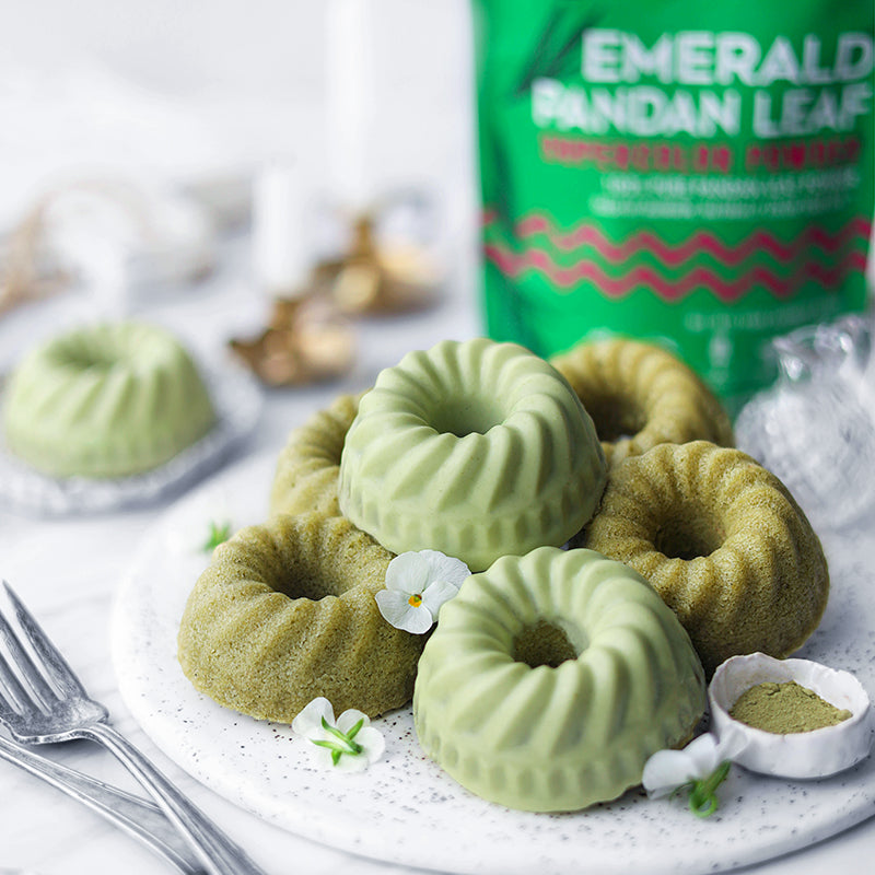 Suncore Foods Mini Emerald Pandan Leaf Matcha Bundt Cake