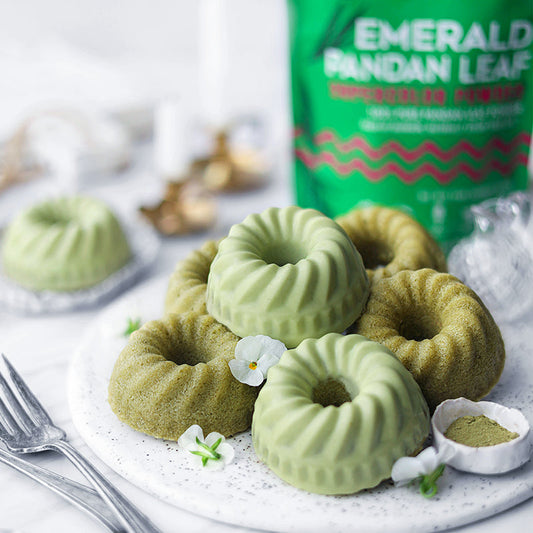 Suncore Foods Mini Emerald Pandan Leaf Matcha Bundt Cake