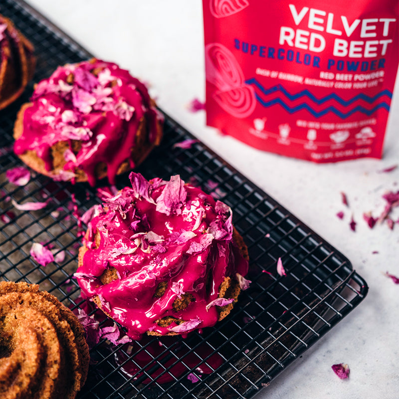 Suncore Foods Mini Velvet Red Beet Bundt Cakes