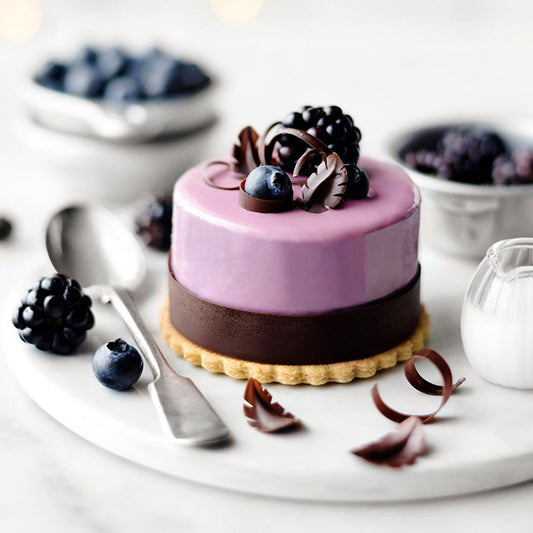 Suncore Foods Blackberry Blueberry Cheesecake with Purple Sweet Potato White Chocolate Glaze