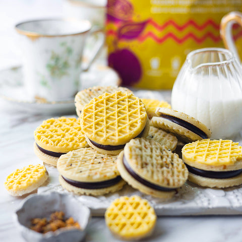 Passion Fruit Cookies with Chocolate Ganache Filling