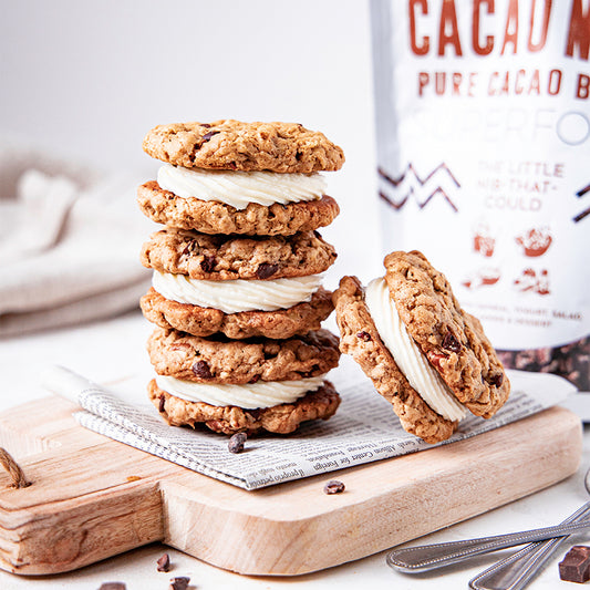 Suncore Foods Pecan Oatmeal Cacao Nibs Quinoa Cream Pies
