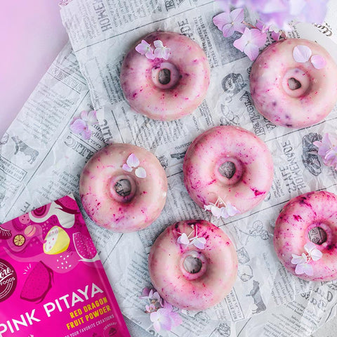 Pink Pitaya Marbled Donuts