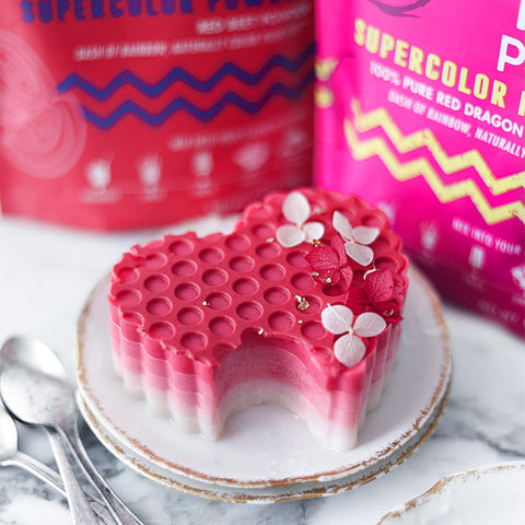Ombre Pink Pitaya Heart-Shaped Panna Cotta