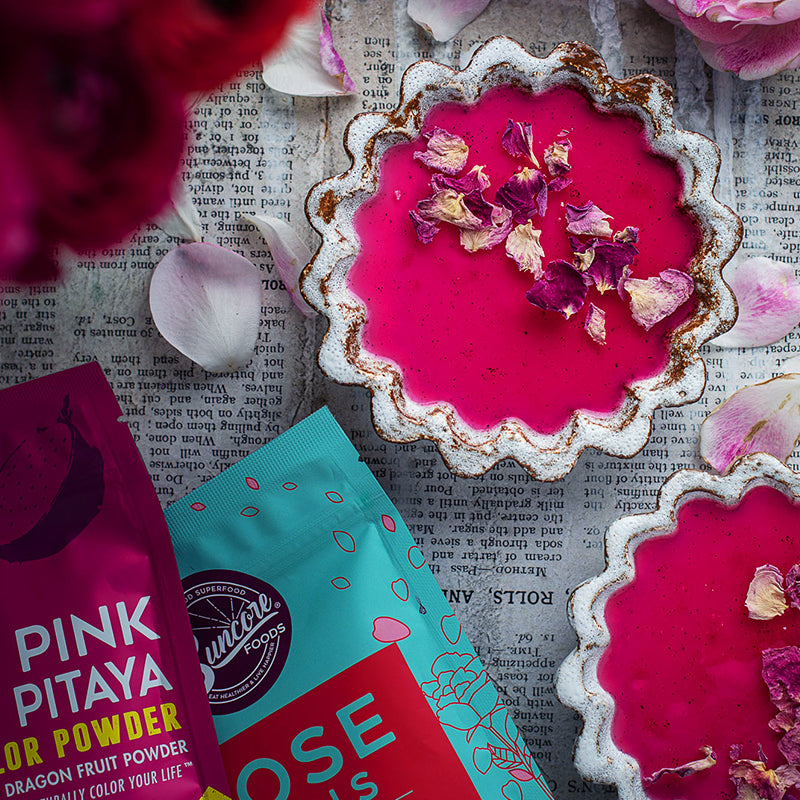 Suncore Foods Pink Pitaya Rose Petals Panna Cotta